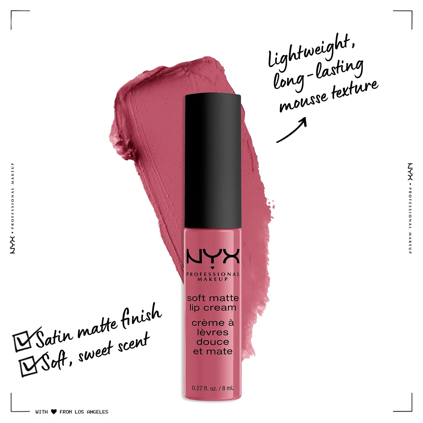 NYX PROFESSIONAL MAKEUP Soft Matte Lip Cream, Lightweight Liquid Lipstick - Montreal (Mauvey Pink) 0.27 Fl Oz (Pack of 1)